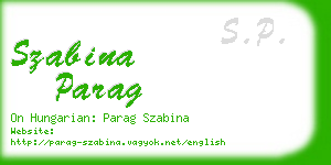 szabina parag business card